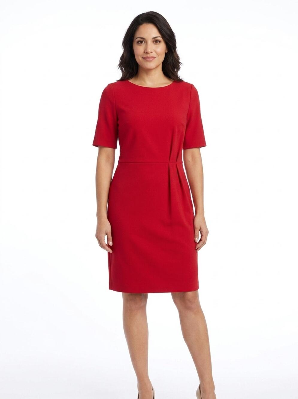NWT Banana Republic Factory Pleated Short Sleve Sheath Dress Women Size 6